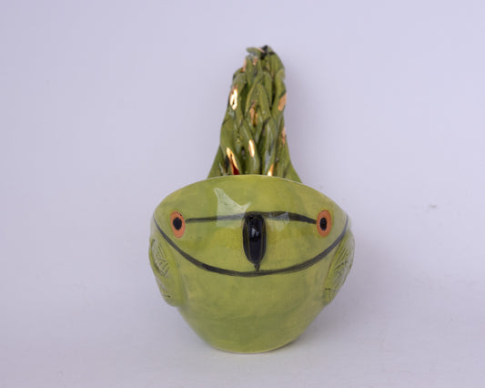 Mauritius Echo Parakeet (Female) Ceramic Bird