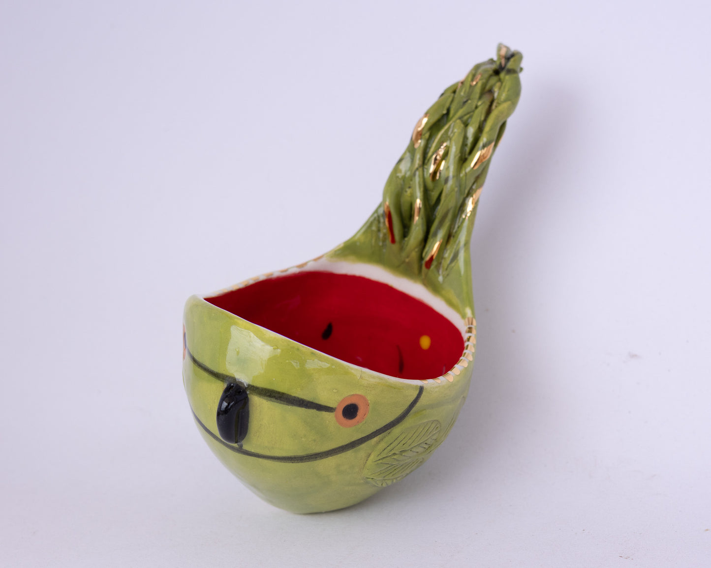 Mauritius Echo Parakeet (Female) Ceramic Bird