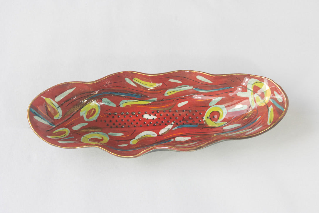 Oval Red Ceramic Platter (small)