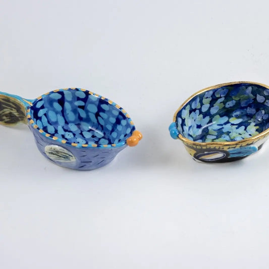 Fish Shaped Blue Ceramic Bowls (small)