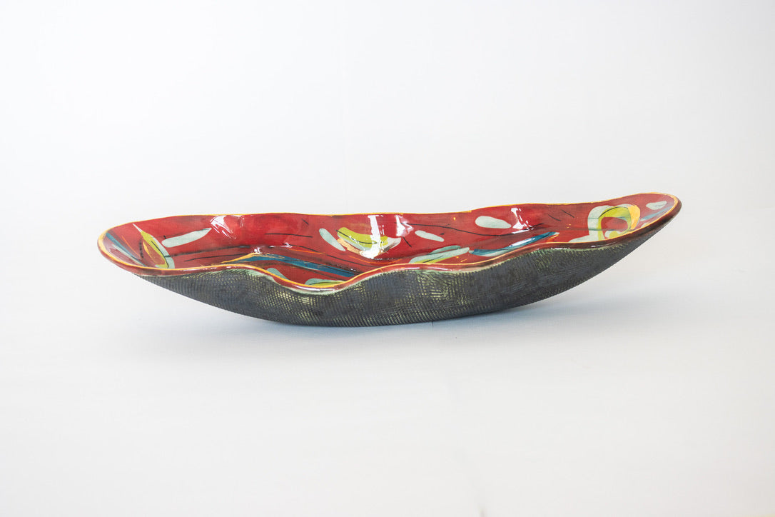 Oval Red Ceramic Platter (small)