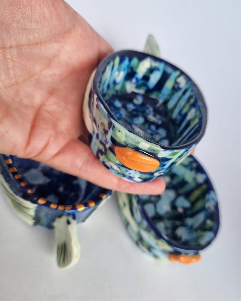 Fish Shaped Blue Ceramic Bowls (small)