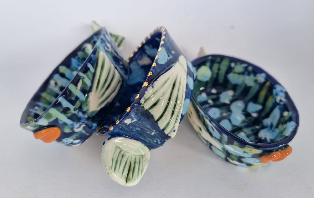 Fish Shaped Blue Ceramic Bowls (small)