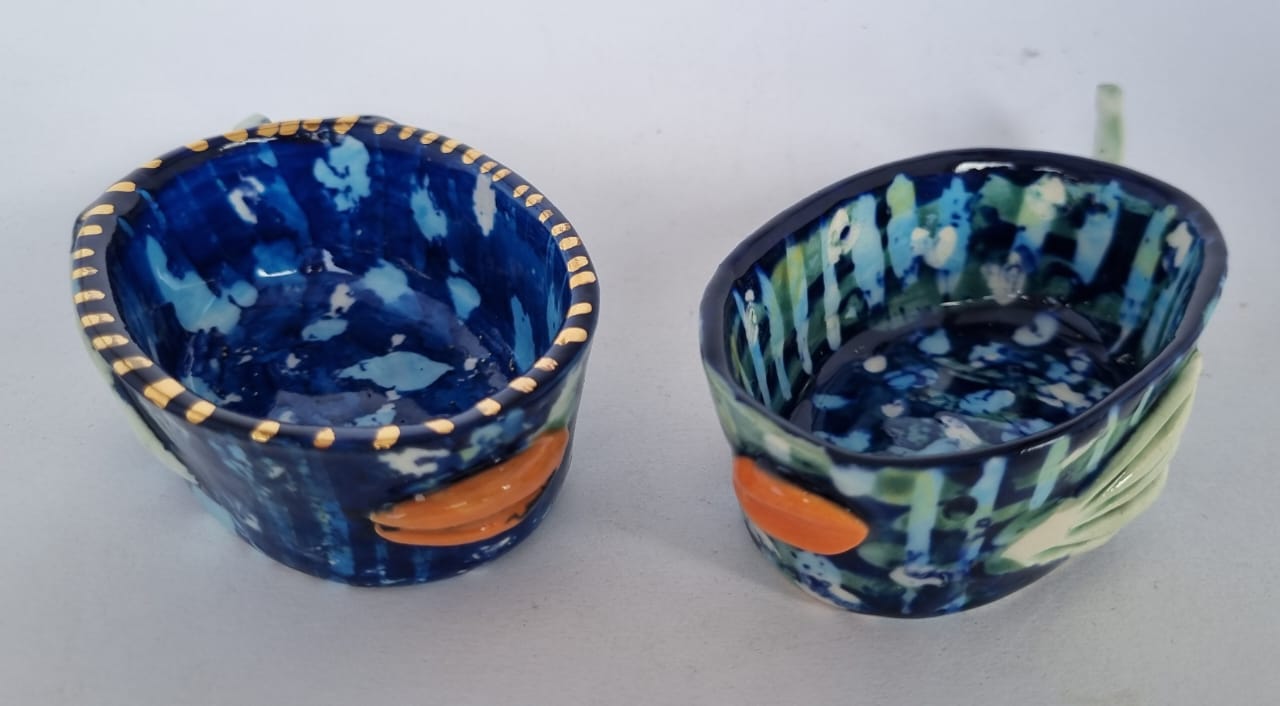 Fish Shaped Blue Ceramic Bowls (small)